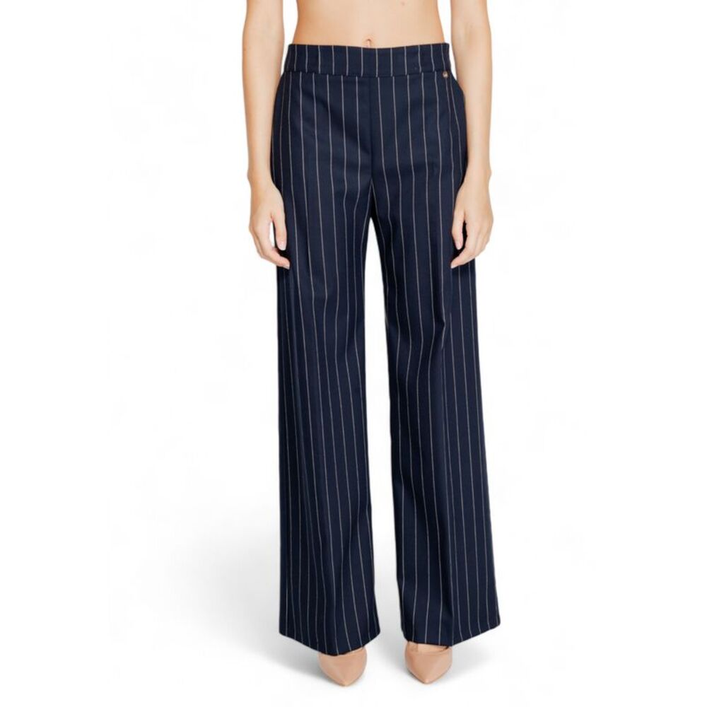 Rinascimento Wide Leg Pinstripe Trousers Women blue